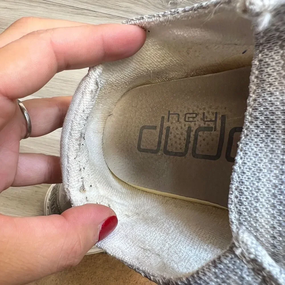 Hey Dude Shoes Wendy Sox Women’s Size‎ 8 Glacier Grey Slip On Loafer Fabric